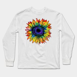 Tie Dye Sunflower Long Sleeve T-Shirt